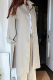 longer length ladies linen shirt or coat natural