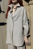 womens fine linen shirt, jacket, tunic in natural