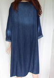 ladies italian cotton denim dress dark blue denim