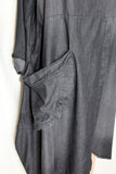 ladies italian cotton denim dress grey black denim