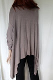 ladies italian one size soft fleecy jersey tunic taupe