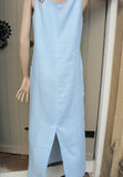 womens linen sundress with pockets pale blue