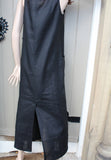 womens linen sundress with pockets black