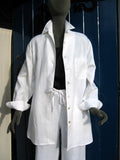 womens linen long sleeved button tunic or shirt or jacket