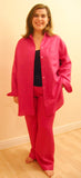 womens linen long sleeved button tunic or shirt or jacket