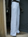 classic loose leg womens linen trouser