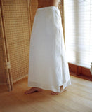 womens double-layered linen skirt
