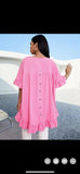womens italian linen tunic with back button feature