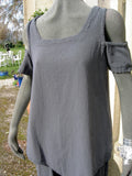 one life cotton crepe off shoulder top dana graphite