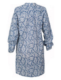 womens fine cotton chambray tunic in blue - back view