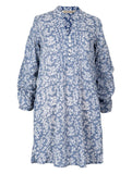 womens fine cotton chambray tunic in blue