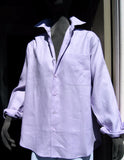 unisex ladies or mens linen shirt in lilac