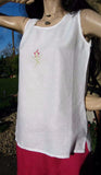 ladies linen wild flower camisole white