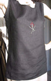 ladies linen wild flower camisole black