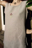 ladies linen wild flower camisole natural